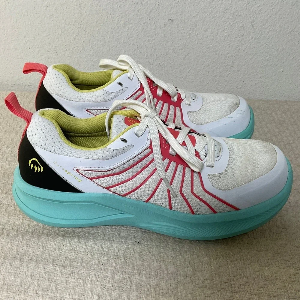 Wolverine Rev Duraspring‎ Women's 8.5 Carbon Safety Toe Work Shoes Pink Aqua